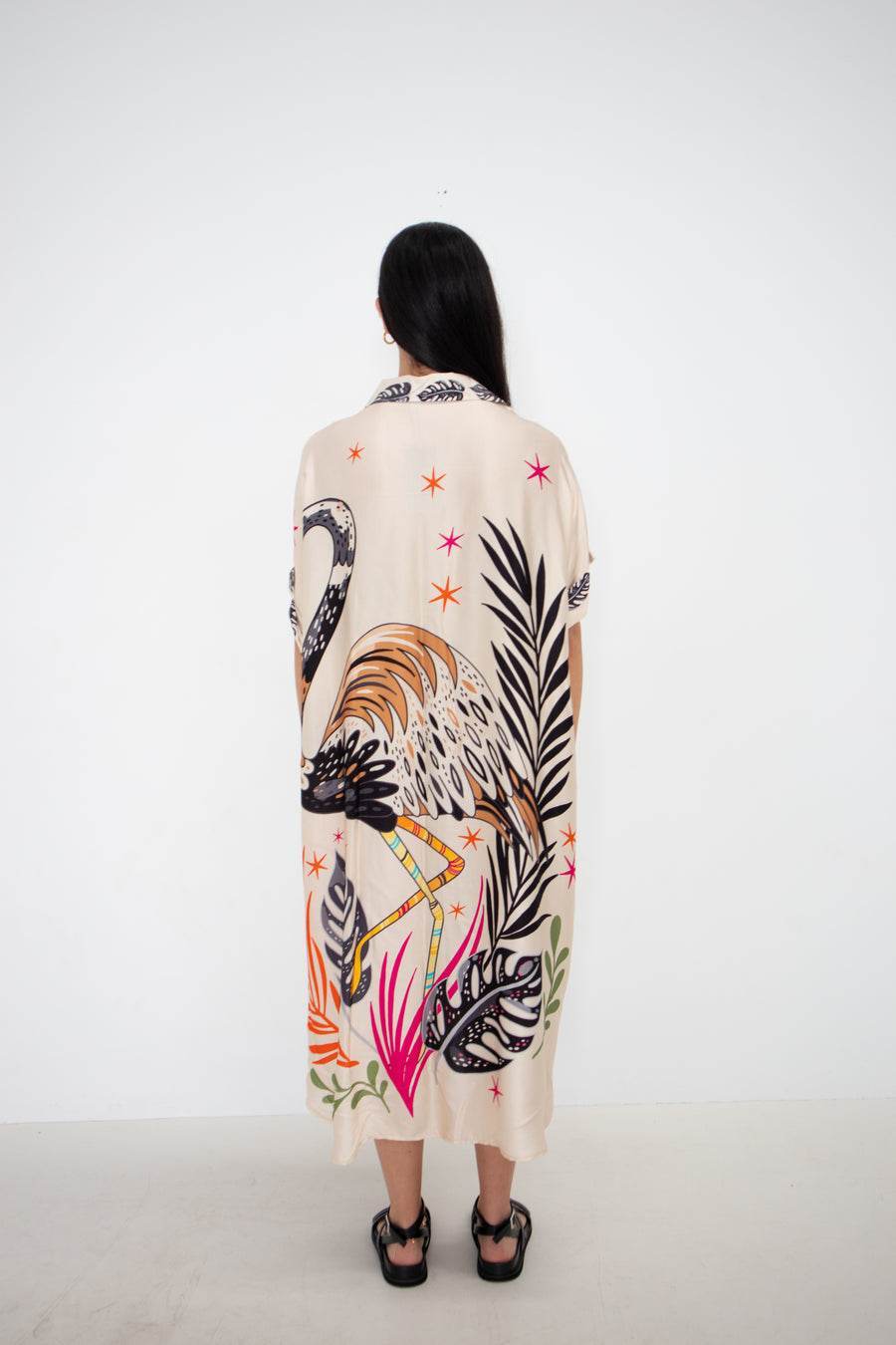 Women's Korean BSY Velvet Western Maxi Dress - Digital Print - SEEANS