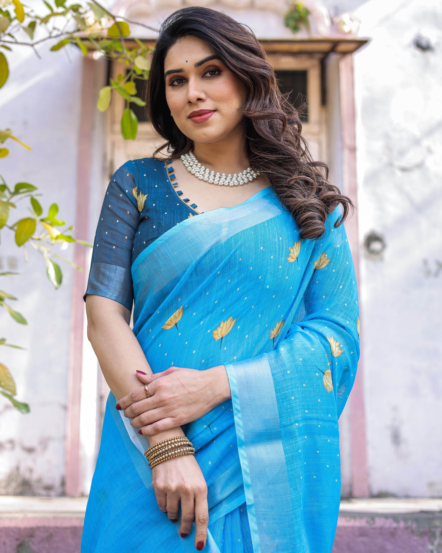 Multicolor Cotton Linen Saree with Traditional Patterns | Lightweight and Stylish - SEEANS