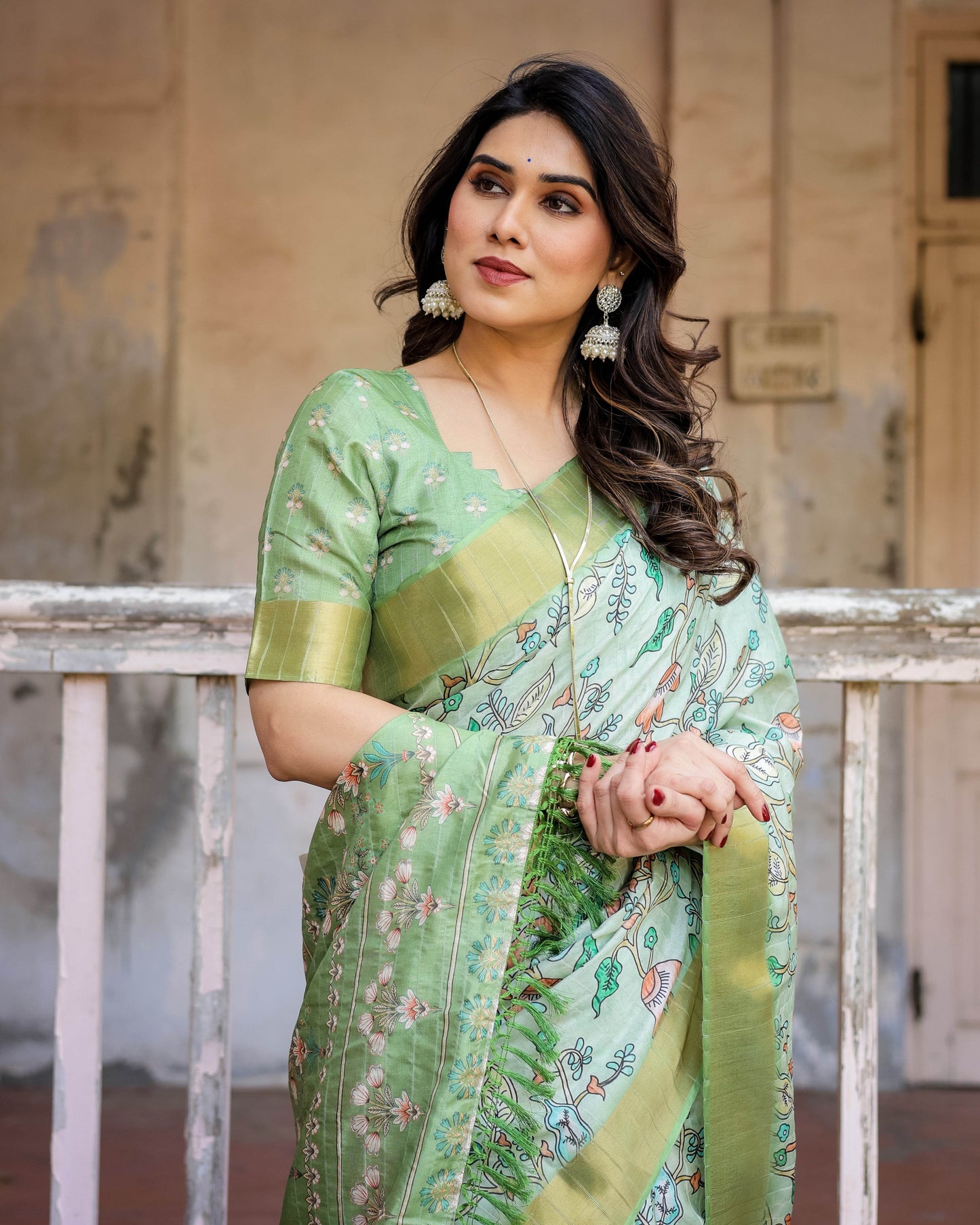 Multicolour Linen Saree with Traditional Patterns | Lightweight and Elegant - SEEANS