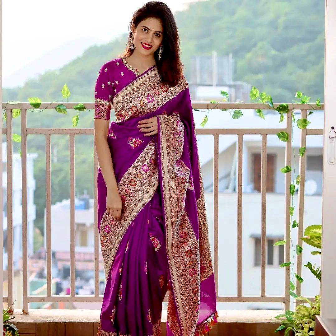 Kanjivaram Soft Litchi Silk Saree – Elegant & Timeless Design - SEEANS