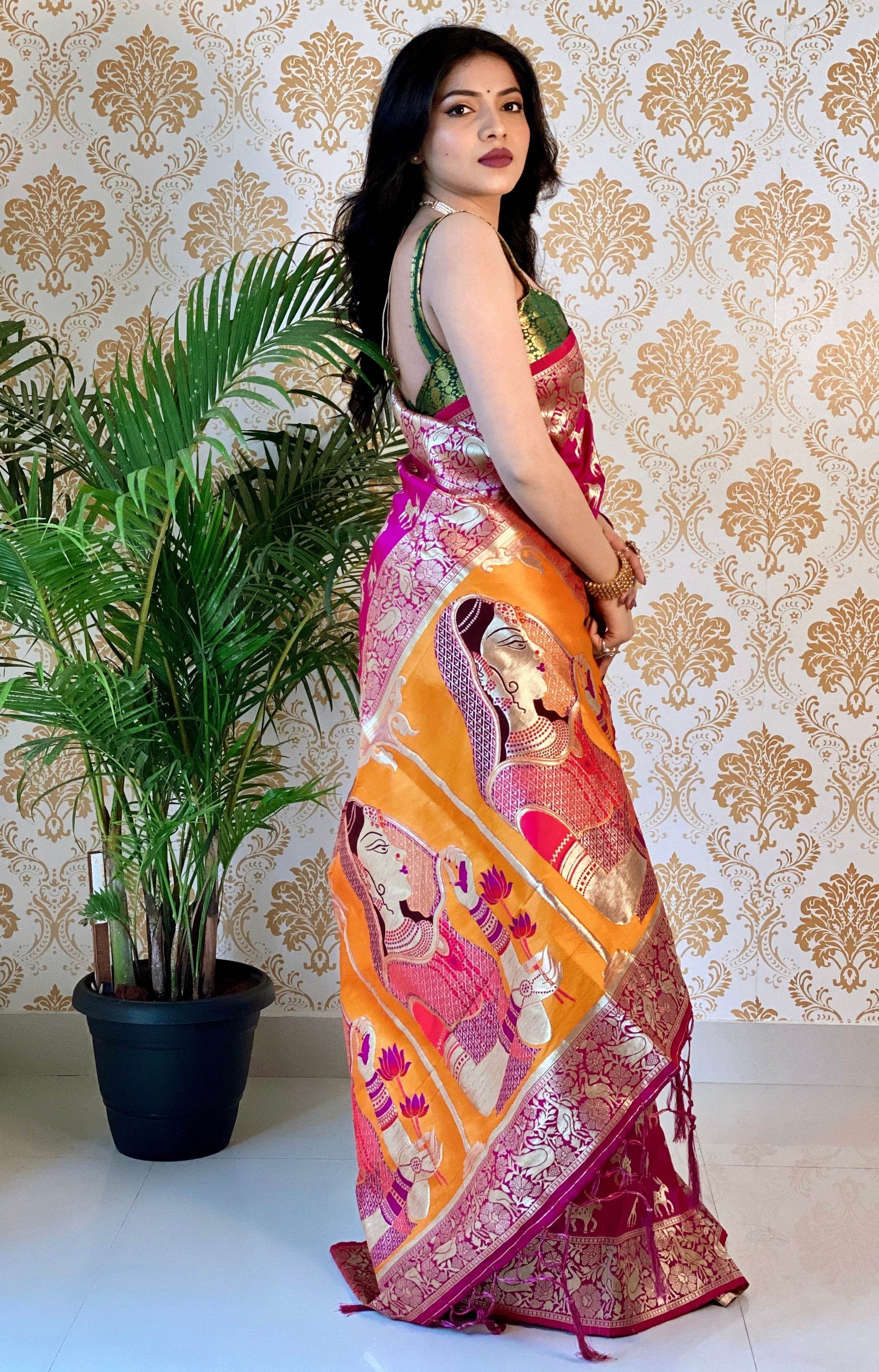 Pure Banarasi Silk Saree with Zari Weaving – Traditional Elegance for Every Wardrobe - SEEANS