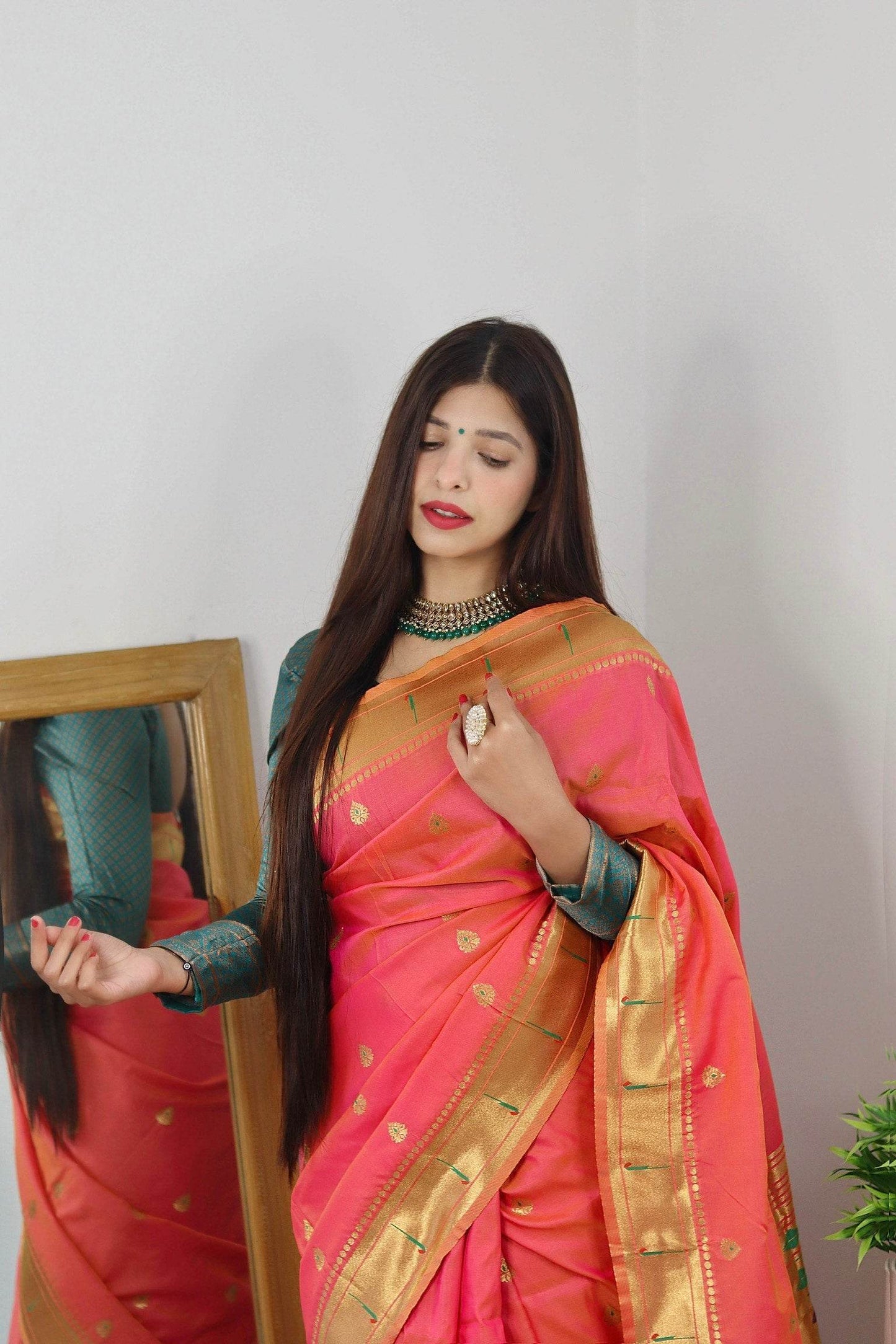 Pure Banarasi Silk Saree with Zari Weaving - Traditional Elegance - SEEANS