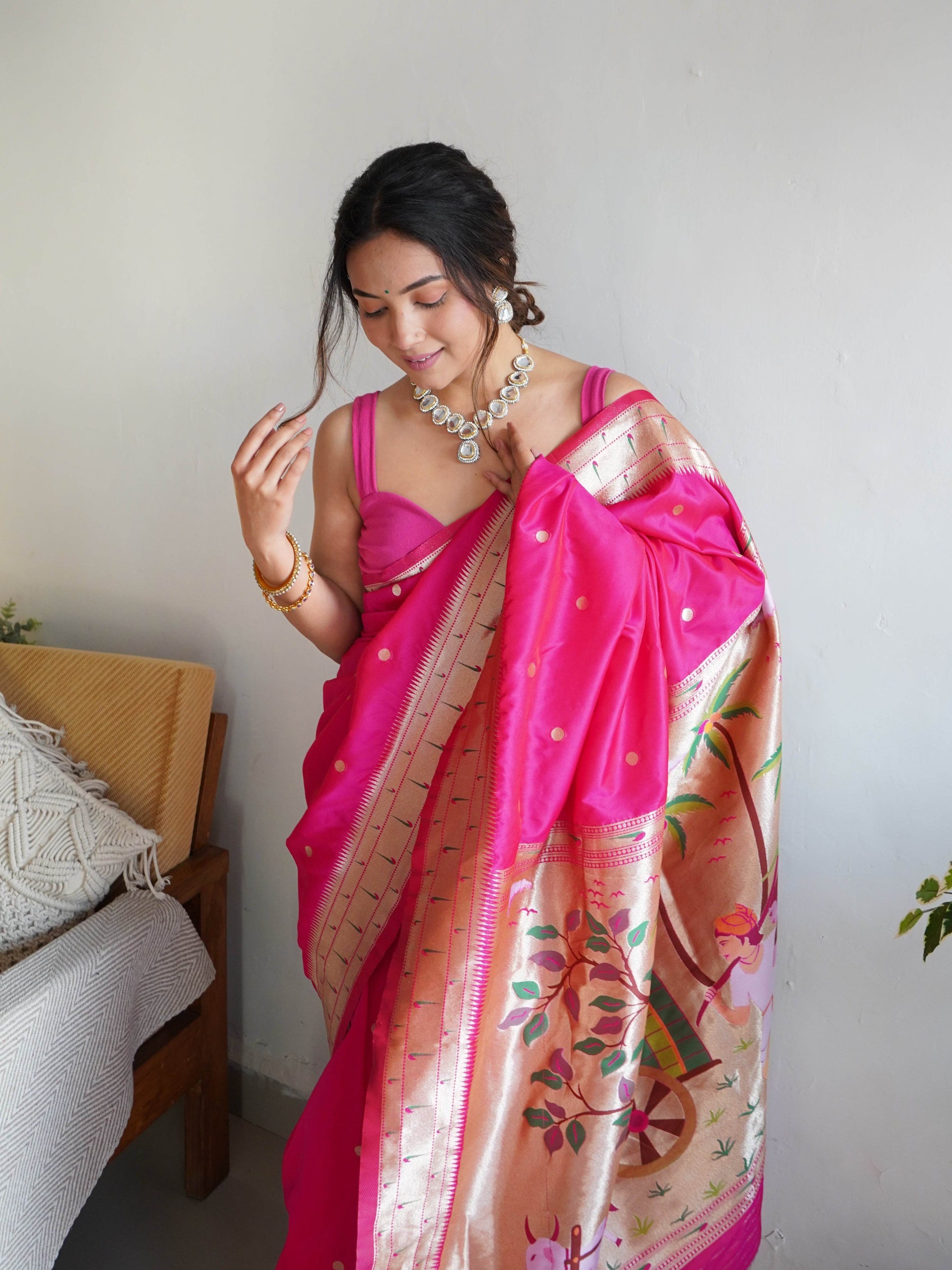 Pure Banarasi Silk Saree with Zari Weaving | Royal & Elegant - SEEANS