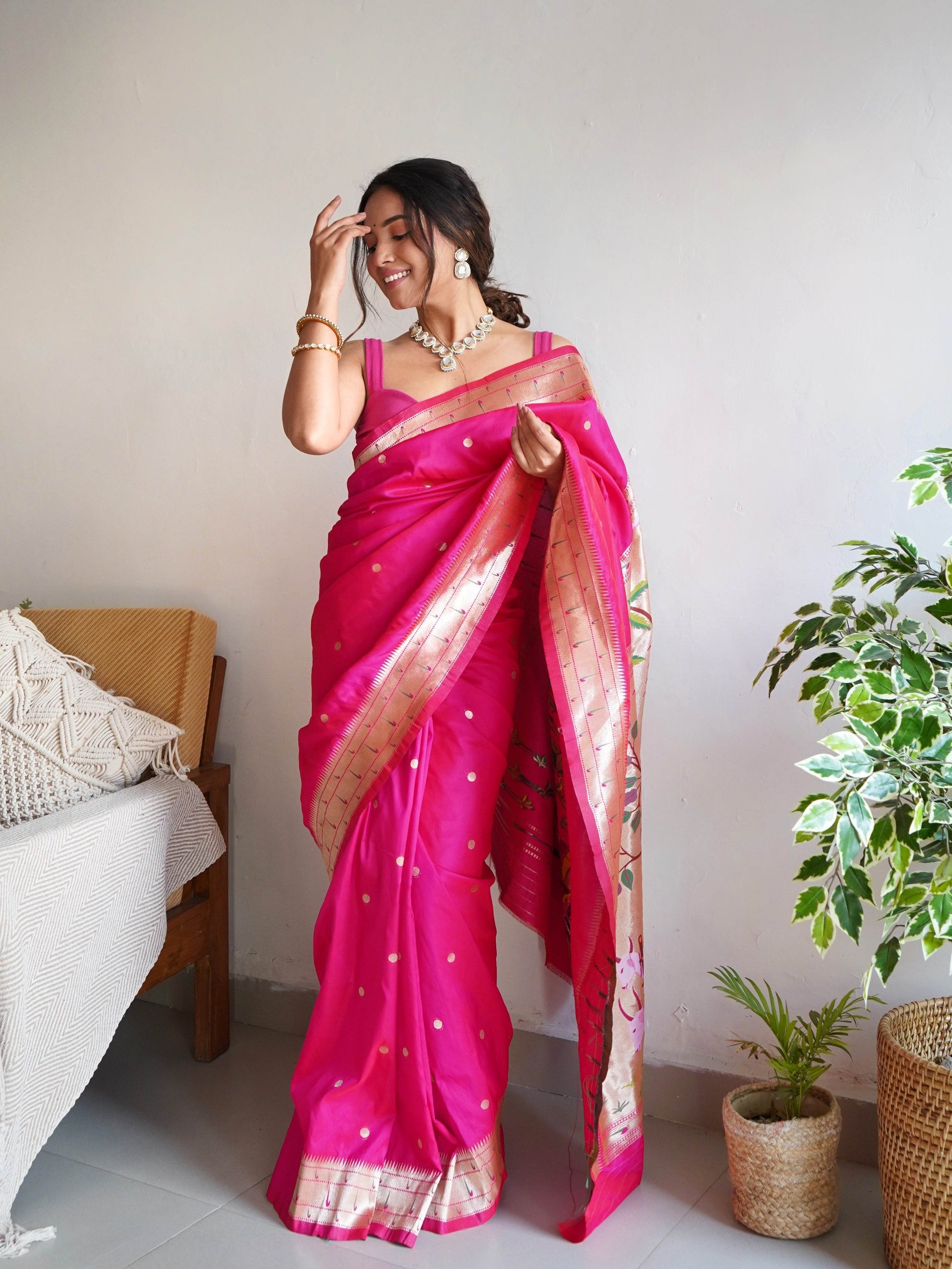 Pure Banarasi Silk Saree with Zari Weaving | Royal & Elegant - SEEANS