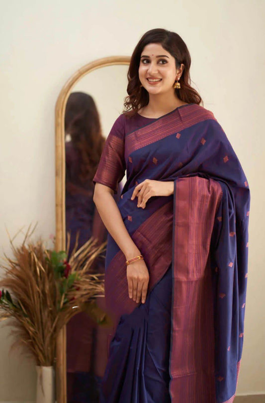 Kanjivaram Soft Litchi Silk Saree | Luxurious & Comfortable - SEEANS