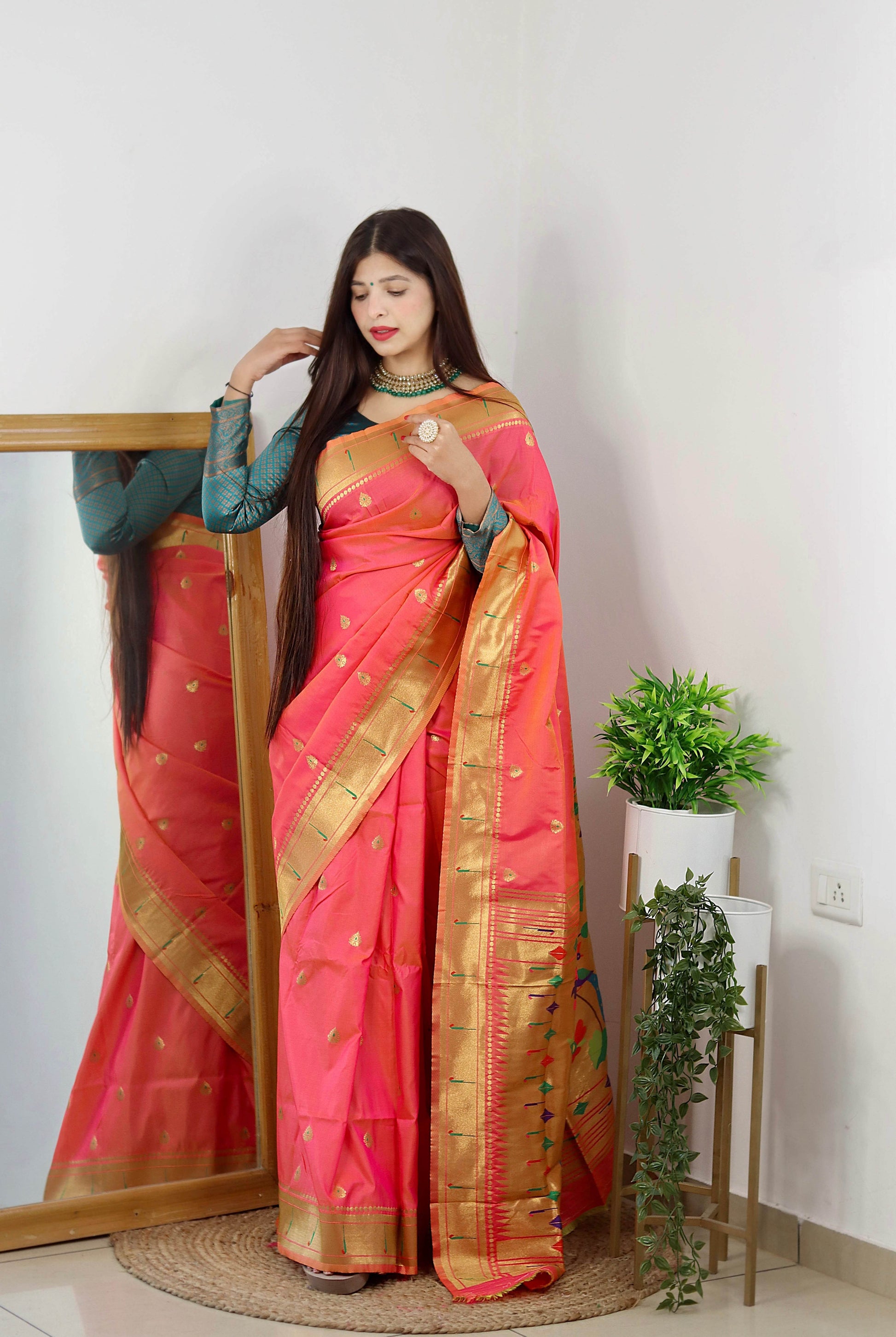 Pure Banarasi Silk Saree with Zari Weaving - Traditional Elegance - SEEANS