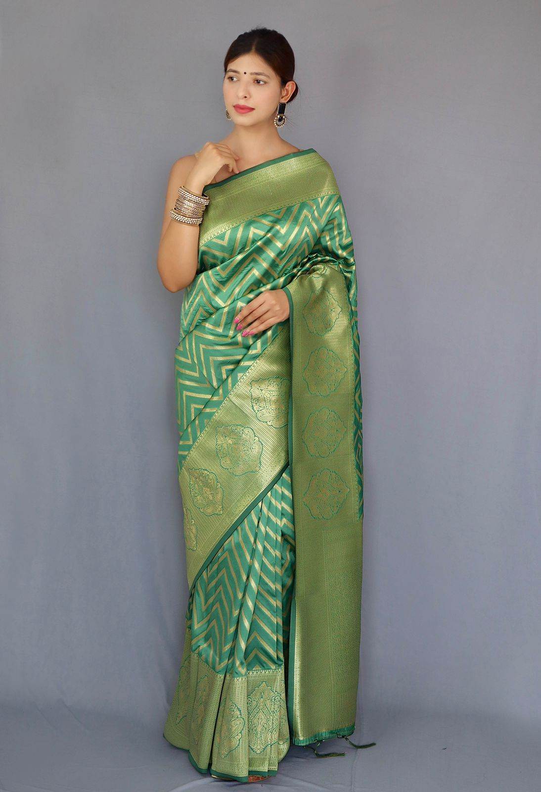 Pure Banarasi Silk Saree with Zari Weaving – Elegant & Royal - SEEANS