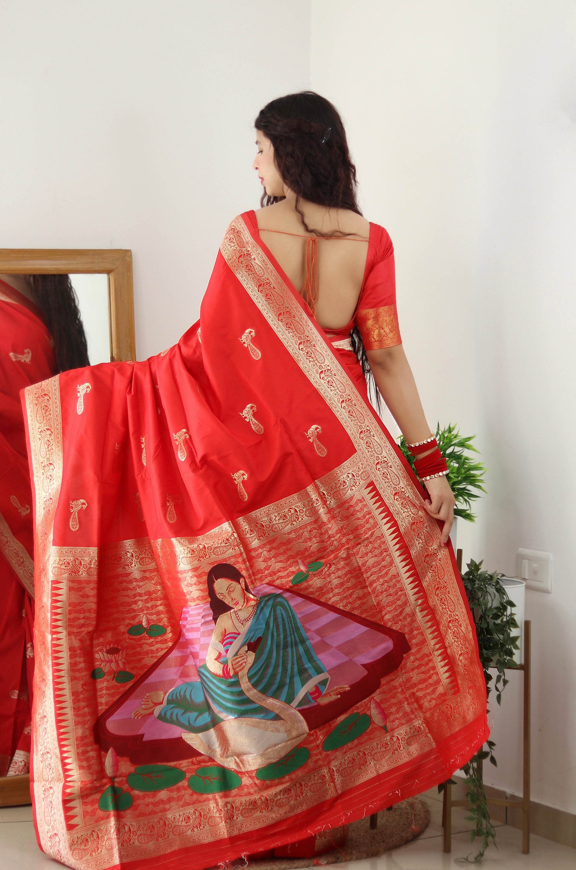 Pure Banarasi Silk Saree with Zari Weaving | Unstitched Blouse - SEEANS